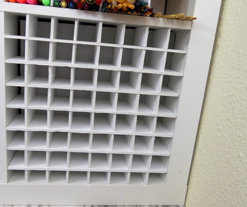 Claycia crafting Corner - Finished acrylic paint storage.