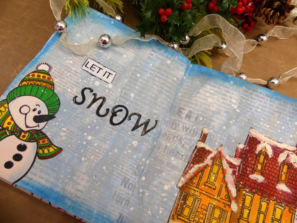 Claycia Crafting Corner - Art Journal Layout - Let it, Snow